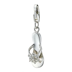 sterling Silver Cubic Zirconia Sandal Charm