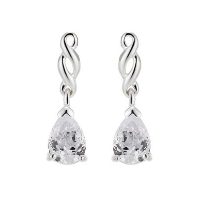 sterling Silver and Cubic Zirconia Pear Drop