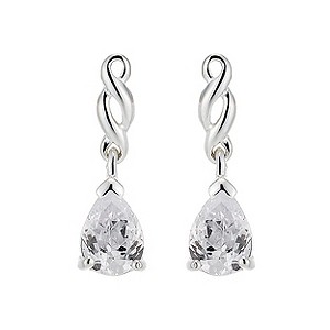 sterling Silver and Cubic Zirconia Pear Drop