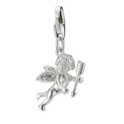 sterling Silver Crystal Cherub Charm