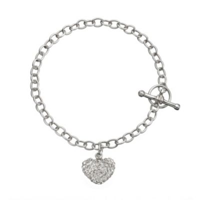 The Glitter Collection Sterling Silver Heart Bracelet