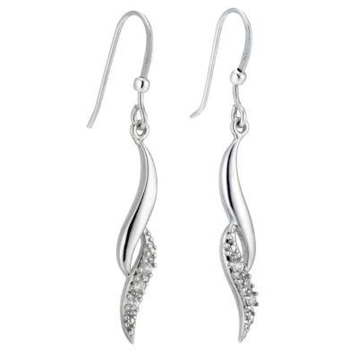 H Samuel Sterling Silver Cubic Zirconia Set Drop Earrings