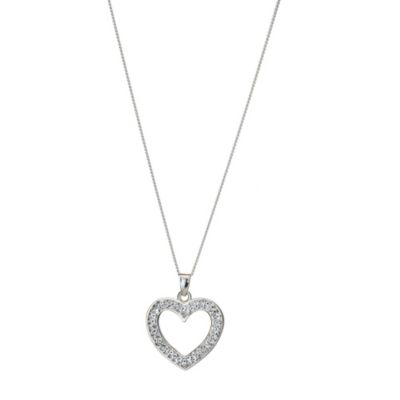Sterling Silver Crystal Heart Pendant - Product number 8190607