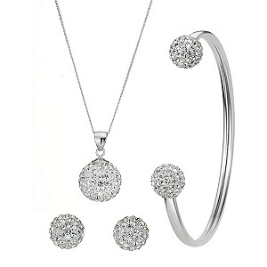 The Glitter Collection Sterling Silver and Crystal Jewellery Set
