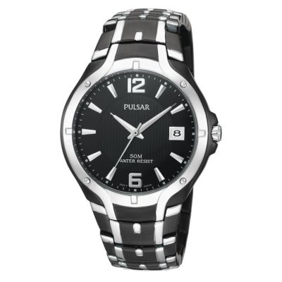 Pulsar Men's Stainless Steel & Black Bracelet - Product number 8190895