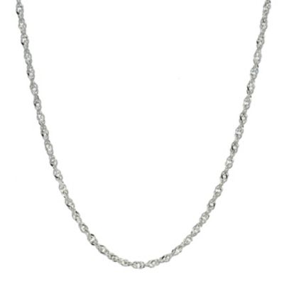 Sterling Silver Singapore Necklace 16`