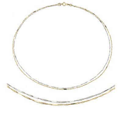 9ct Two Colour Gold Double Strand Necklace - Product number 8192359