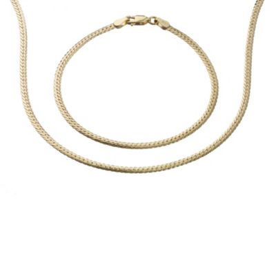 9ct Yellow Gold Necklace & Bracelet Set