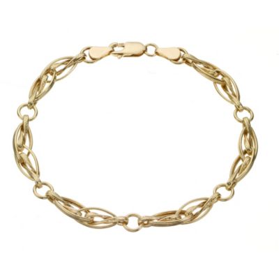 9ct Yellow Gold Figure of 8 Twist & Oval Link Bracelet - Product number 8192715