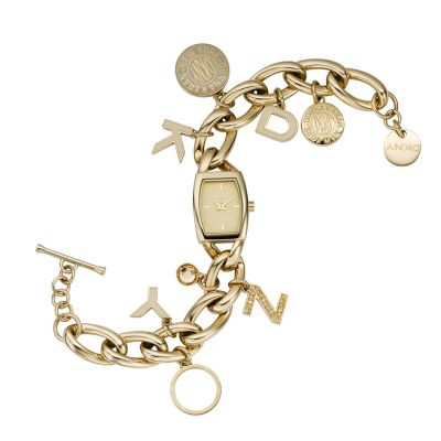 DKNY Ladies' Gold Charm Bracelet Watch - Product number 8192774