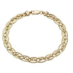 9ct Yellow Gold Oval and Small Link Bracelet