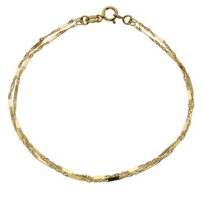 9ct Yellow Gold 7.5" Double Strand Bracelet - Product number 8192952