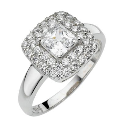 9ct white gold ring made with Swarovski Zirconia - Product number 8195390