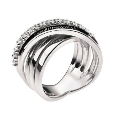 Emporio Armani sterling silver stack ring