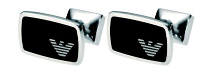 Emporio Armani men's black cufflinks at Ernest Jones