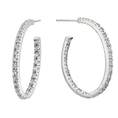 Sterling Silver Cubic Zirconia Hoop Earrings - Product number 8197555
