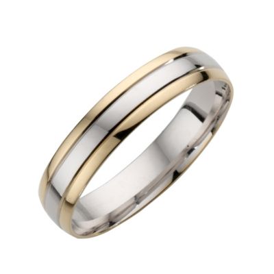 18ct two colour gold striped men