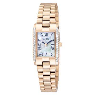 Citizen Eco-Drive ladies' gold-plated stone set watch - Product number 8199892
