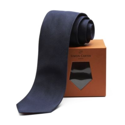 Simon Carter navy silk tie box set - Product number 8205094