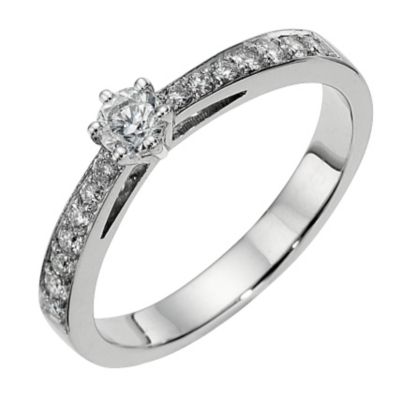 18ct white gold third carat diamond solitaire ring