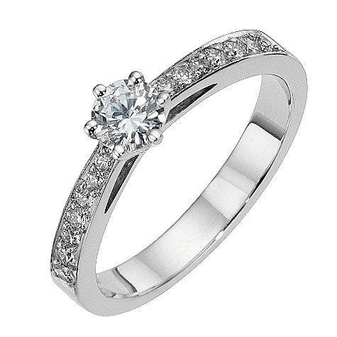 18ct white gold half carat diamond solitaire ring