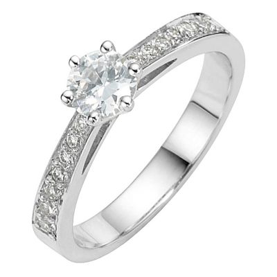18ct white gold two third carat diamond solitaire ring