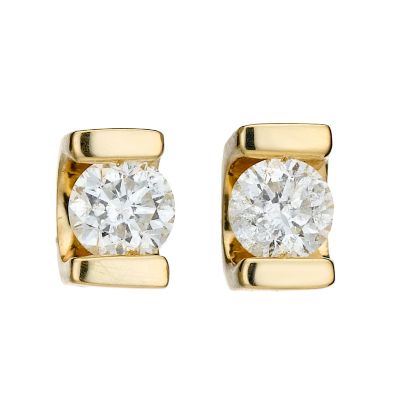 18ct yellow gold quarter carat diamond bar set earrings - Product number 8208786