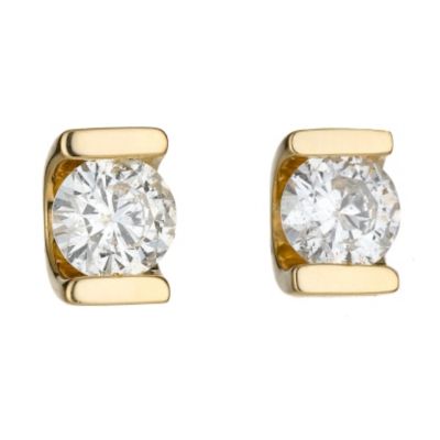 18ct yellow gold third carat diamond bar earrings - Product number 8208859
