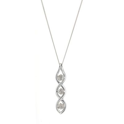9ct white gold & diamond trilogy pendant - Product number 8208999