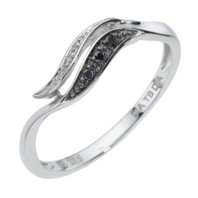 9ct white gold black 