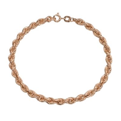 9ct Rose Gold Rope Bracelet