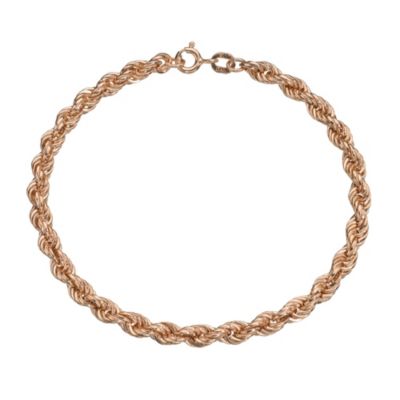 H Samuel 9ct Rose Gold Rope Bracelet