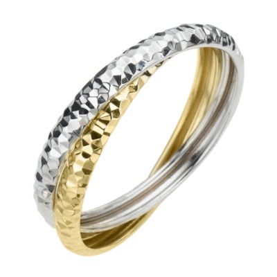 9ct Two Colour Gold Russian Wedding Ring