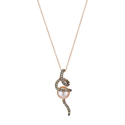 Le Vian 14ct rose gold white & pink freshwater pearl pendant - Product number 8215405