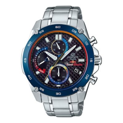 casio edifice men's toro rosso steel bracelet watch