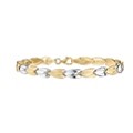 9ct Two Tone Matt & Polished Bracelet at H. Samuel