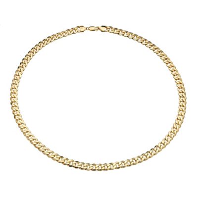9ct Yellow Gold Hollow Curb Necklace - Product number 8233195