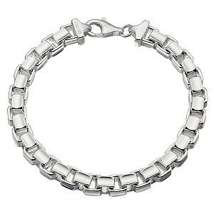 Sterling Silver Mens Box Belcher Bracelet
