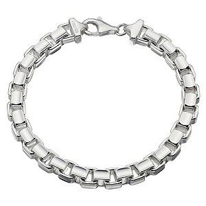 Sterling Silver Mens Box Belcher Bracelet