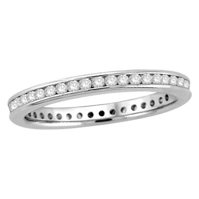 18ct white gold half carat diamond eternity ring - Product number 8237093