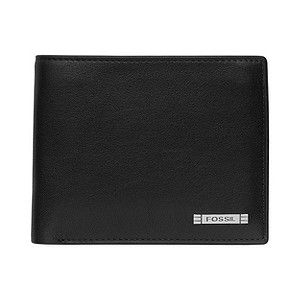Fossil black leather zip wallet