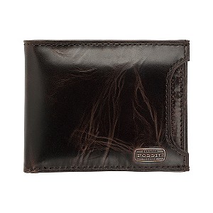 Fossil Flyby Mens Brown Leather Wallet