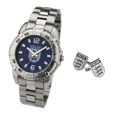 Football Watch and Cufflinks Gift Set