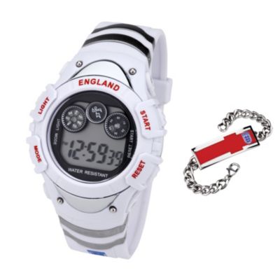 H Samuel England Football Digital Watch and Name Tag