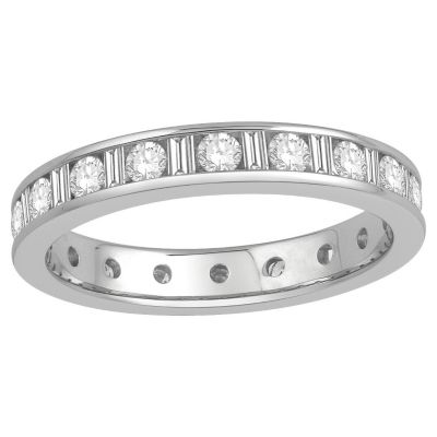 18ct white gold one carat diamond full eternity ring. - Product number 8241716