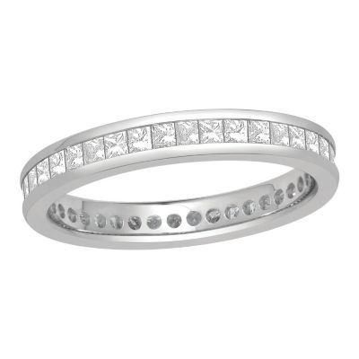 Platinum one carat princess cut diamond full eternity ring - Product number 8243034