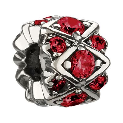 - Sterling Silver and Red Swarovski