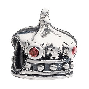 sterling silver crown bead with glass