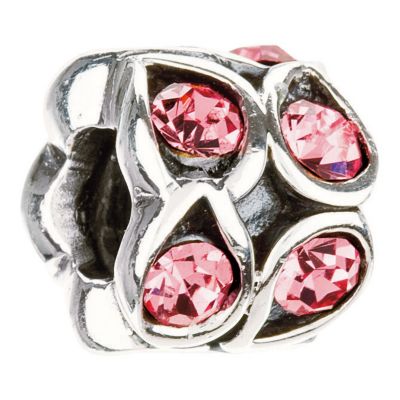 Chamilia - silver paisley pink crystal bead - Product number 8342342
