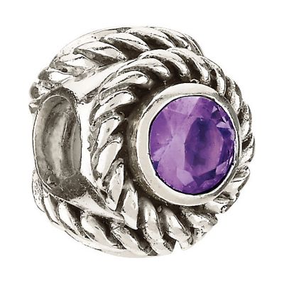 Chamilia - silver rope & purple cubic zirconia bead - Product number 8342415